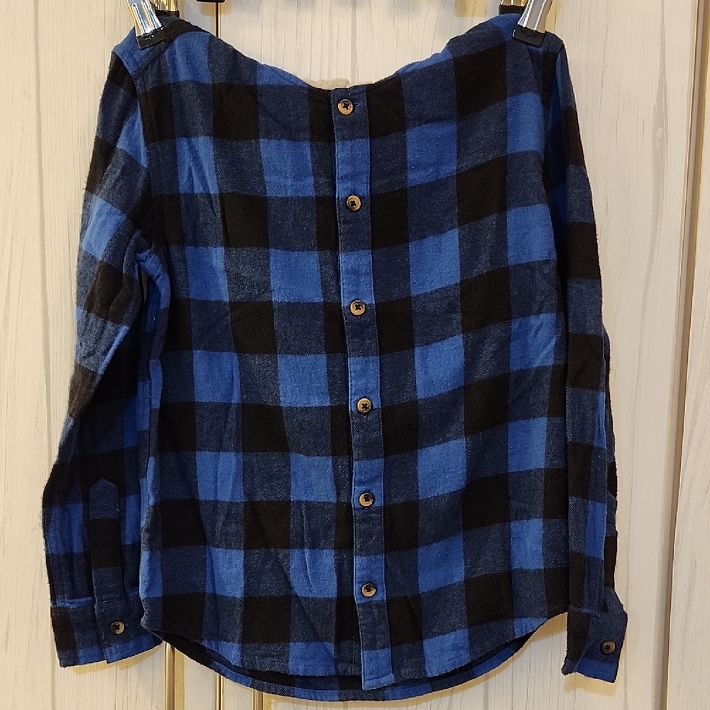 Tucker + Tate Blue and Black Plaid Button Down Shirt